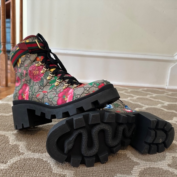 GUCCI Women’s GG Flora ankle boots size 39 (US9) - Picture 12 of 13